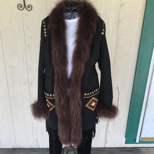 Double D Ranchwear Rainbird Jacket With Real Fur